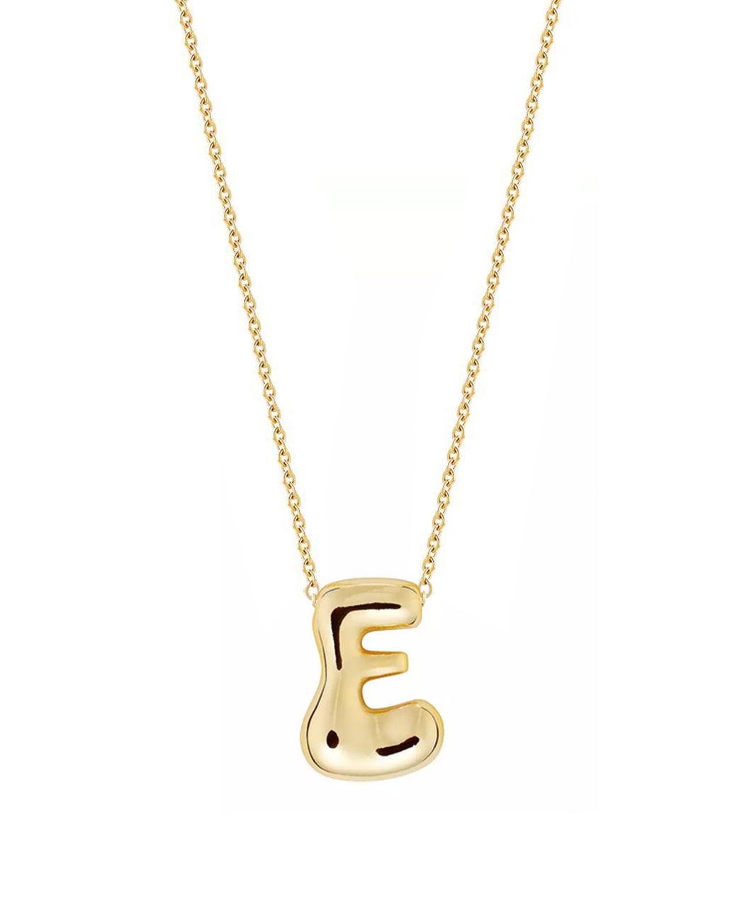 Jane Basch Metallic Puffed Initial Pendant Necklace