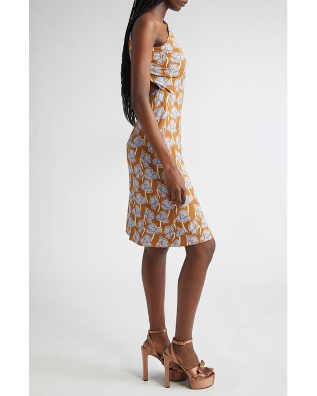 Versace One-Shoulder Stretch Crepe Jersey Cocktail Dress | Lyst