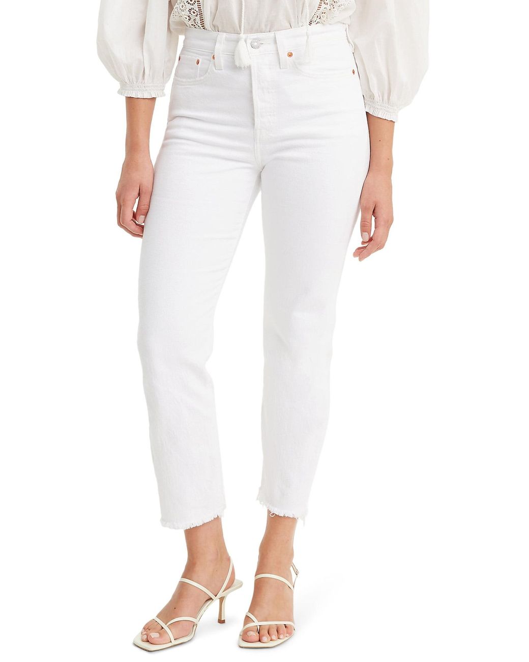 levi's wedgie straight jeans white
