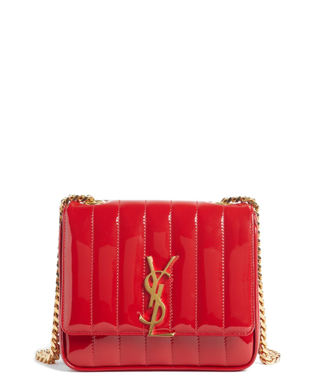 Saint Laurent Small Vicky Patent Leather Crossbody Bag in Red Lyst