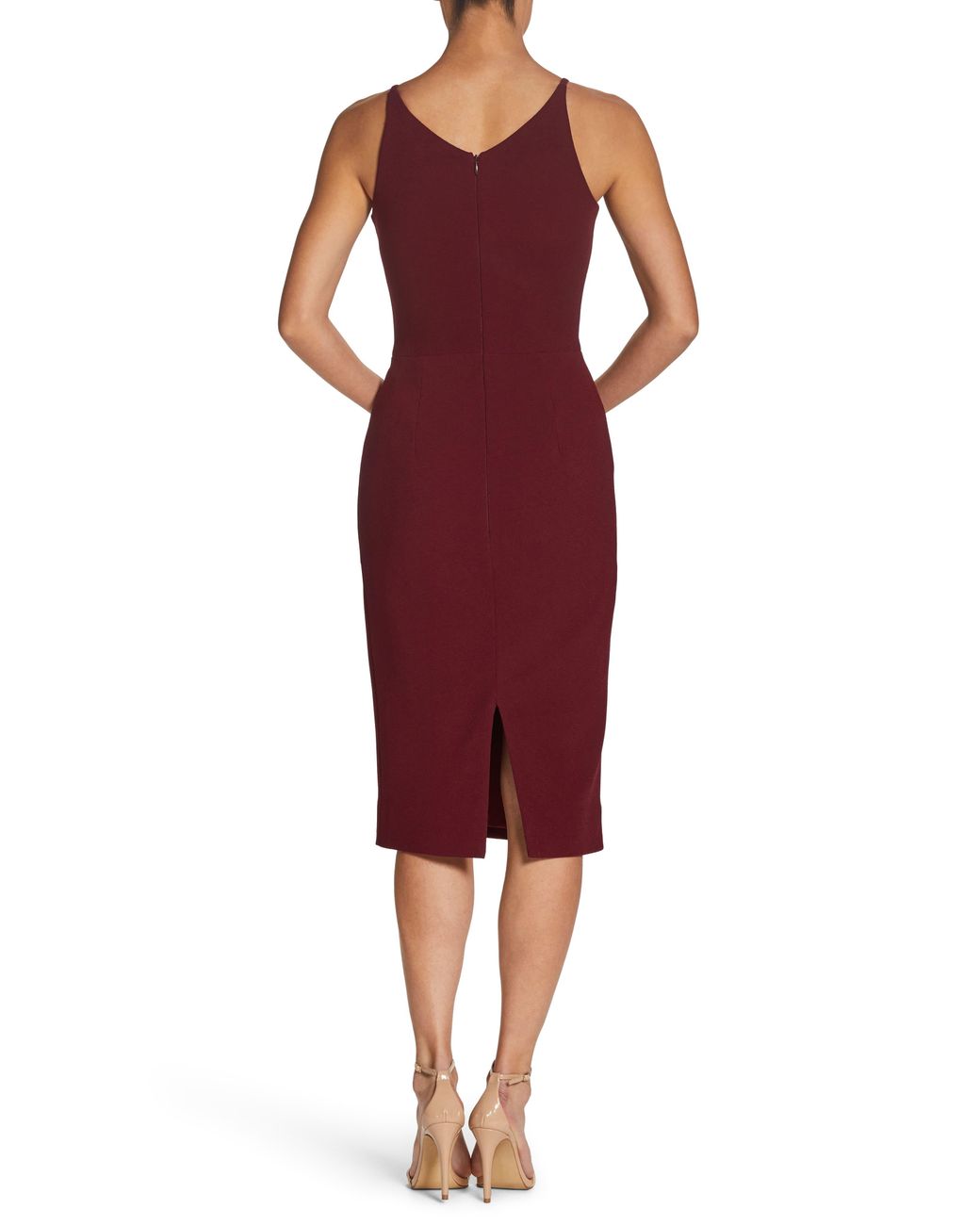 dress the population lyla crepe sheath dress