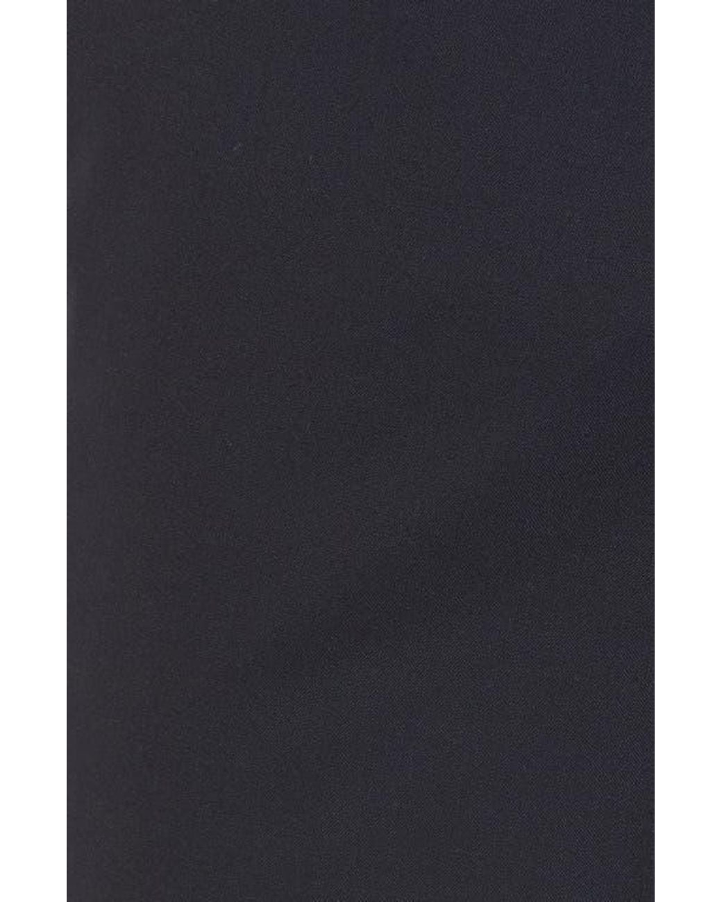 Berle Blue Flat Front Stretch Solid Wool Trousers for men
