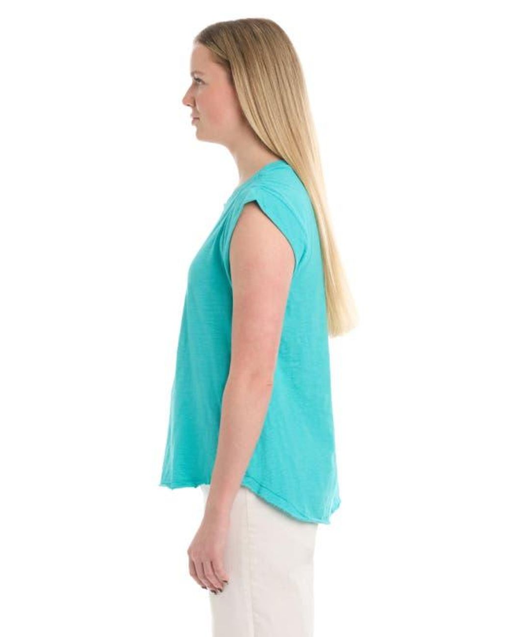 Wilt Blue Ruched Shoulder Tee