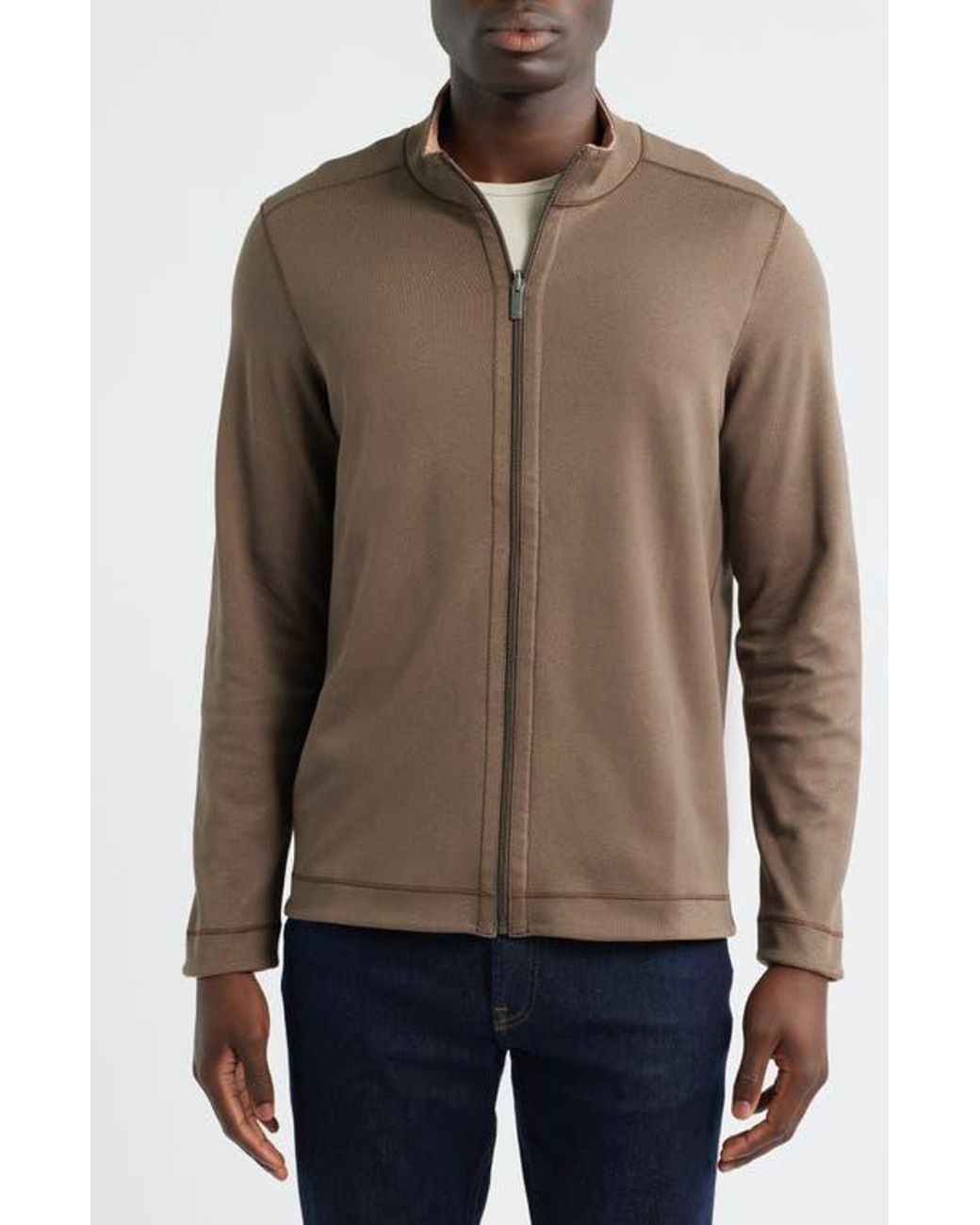 Johnston & Murphy Brown Xc4 Reversible Performance Zip Jacket for men