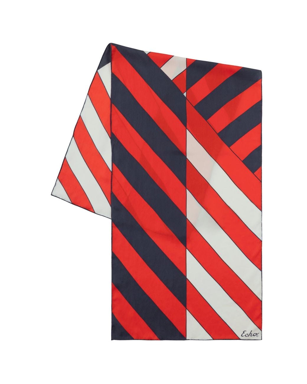 Echo Red Stripe Silk Oblong