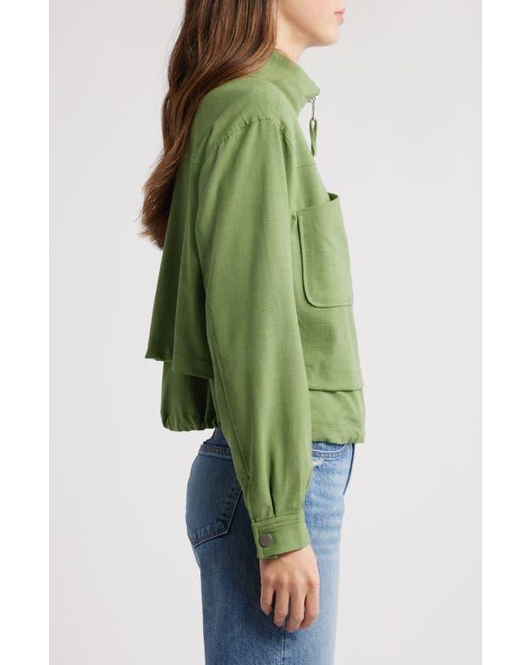 Wit & Wisdom Green Double Layer Front Zip Jacket