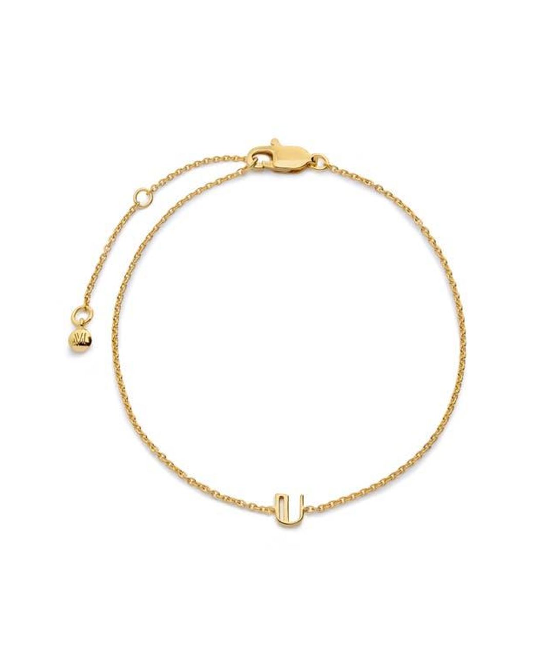 Monica Vinader White Initial Chain Bracelet