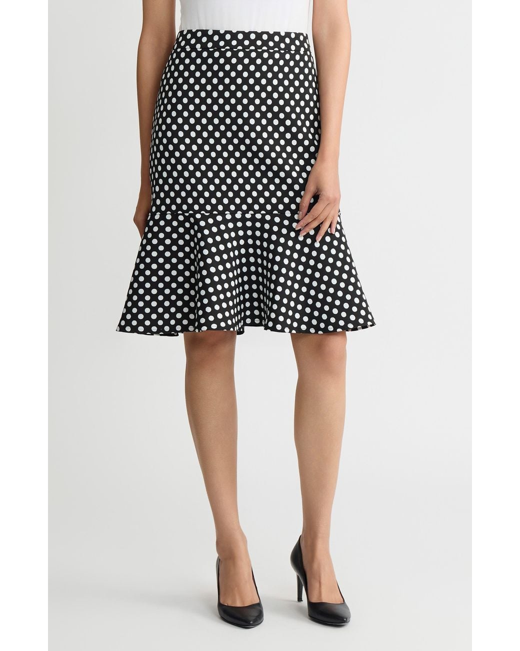 Kasper Black Flounce Hem Skirt