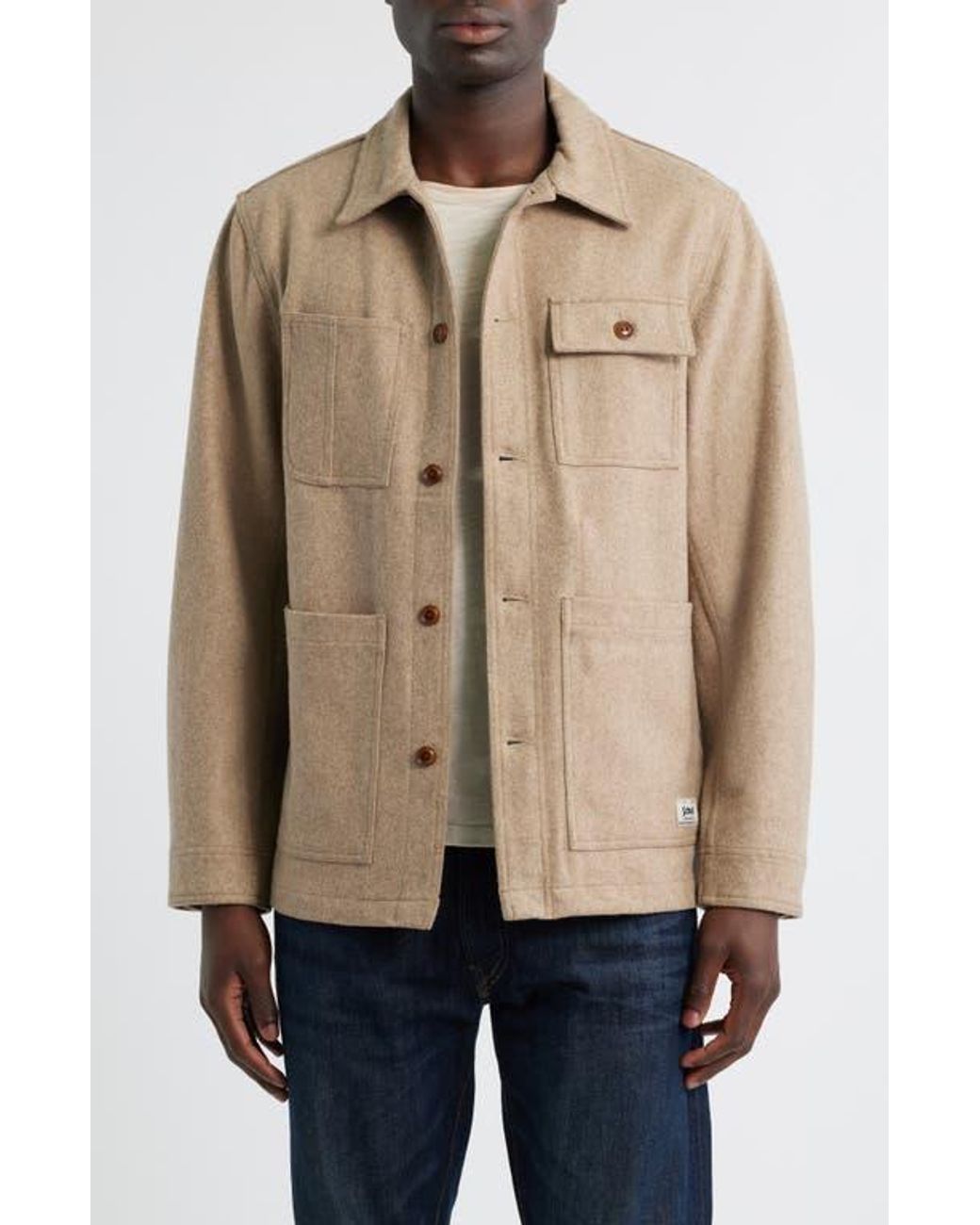 Schott Nyc Unlined Wool Blend Chore Jacket in Natural for Men | Lyst