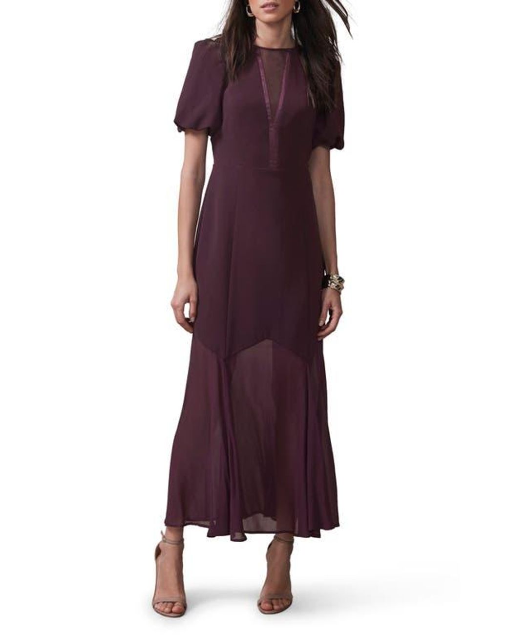 Mint Velvet Sheer Detail Maxi Dress in Purple | Lyst Mint Velvet Sheer Detail Maxi Dress in Purple | Lyst