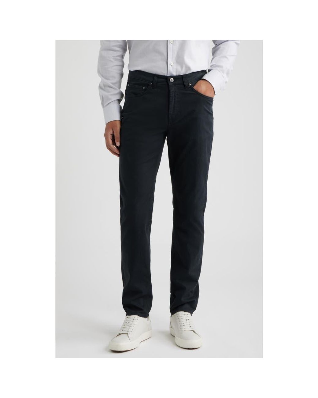 Bugatchi Blue Stretch Cotton Pants for men