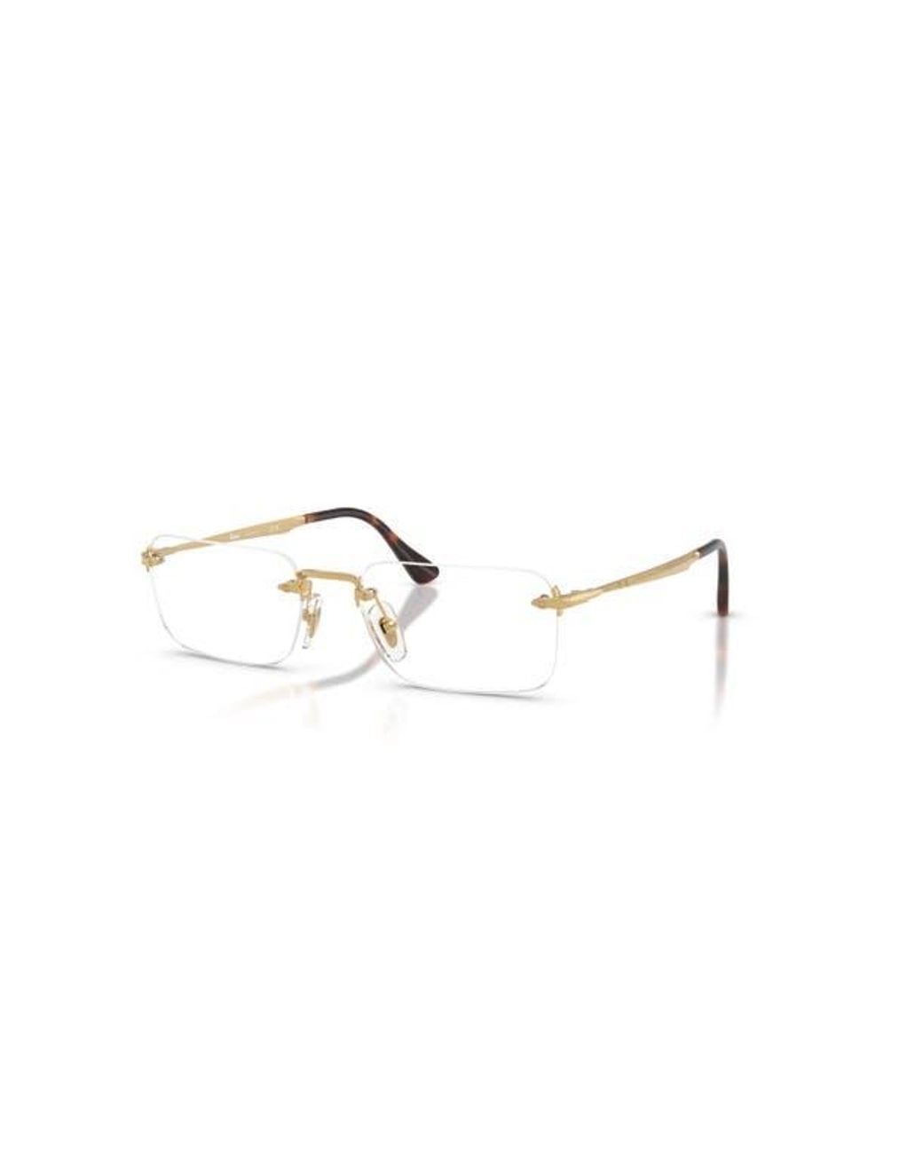 Persol Metallic 55Mm Rectangle Optical Glasses