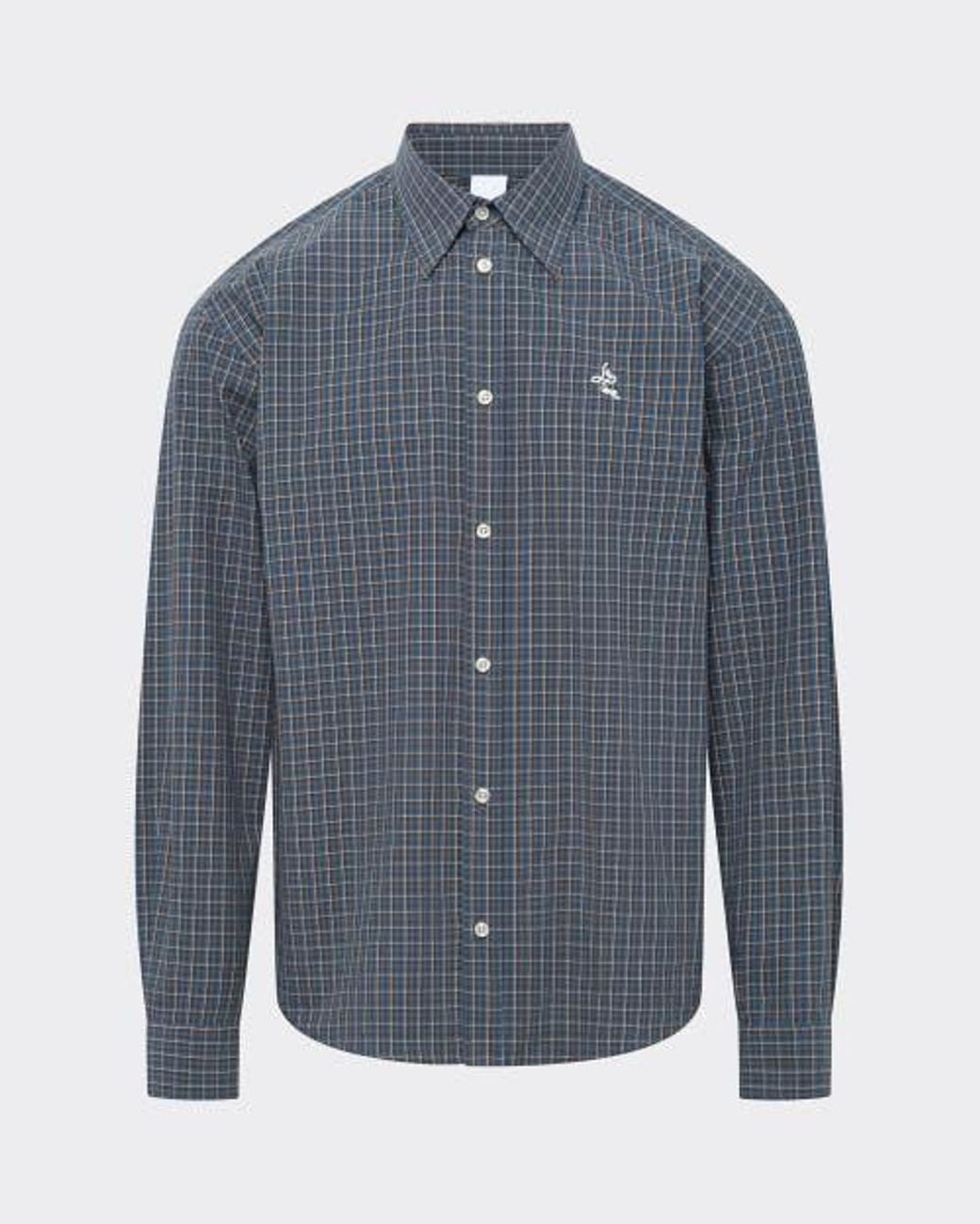 le PERE Blue Poplin Button Down Shirt for men