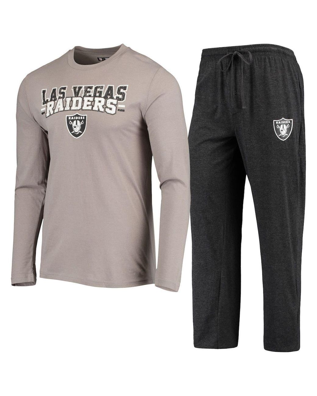 Concepts Sport /silver Las Vegas Raiders Meter Long Sleeve T-shirt ...