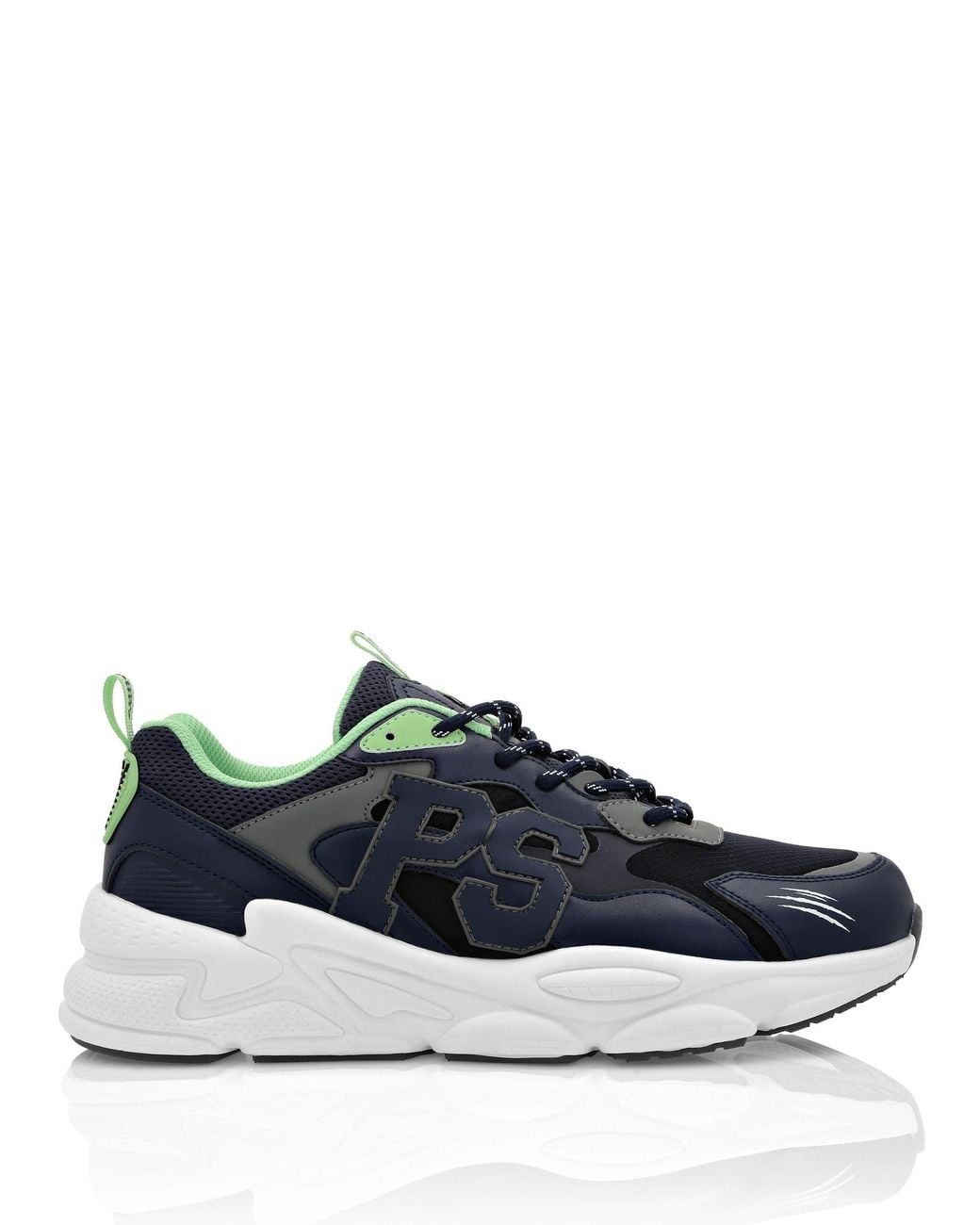 Philipp Plein Blue Lo-Top Logo-Patch Sneakers