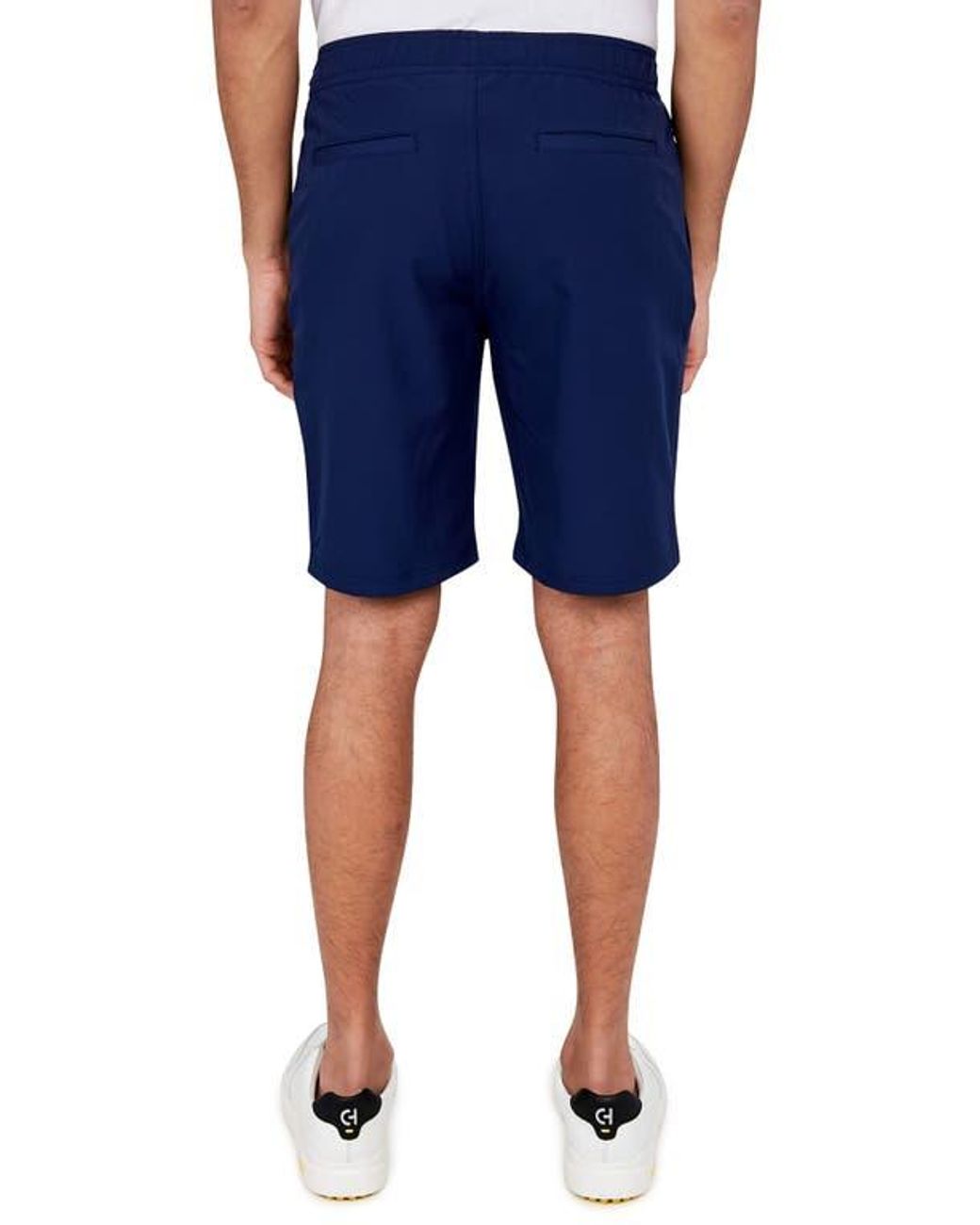 Con.struct Blue Regular Fit Solid Recycled Performance Drawstring Golf Shorts for men