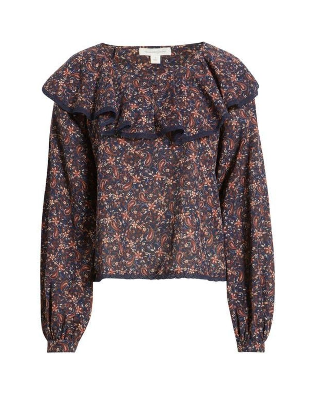 Treasure & Bond Black Ruffle Collar Top