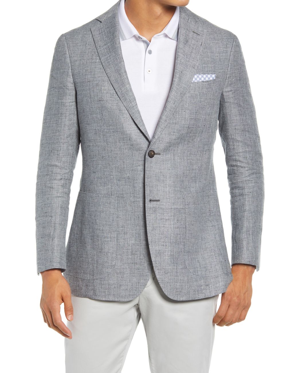 SUITSUPPLY Suit Supply Havana Linen Suit Jacket in Gray for Men | Lyst