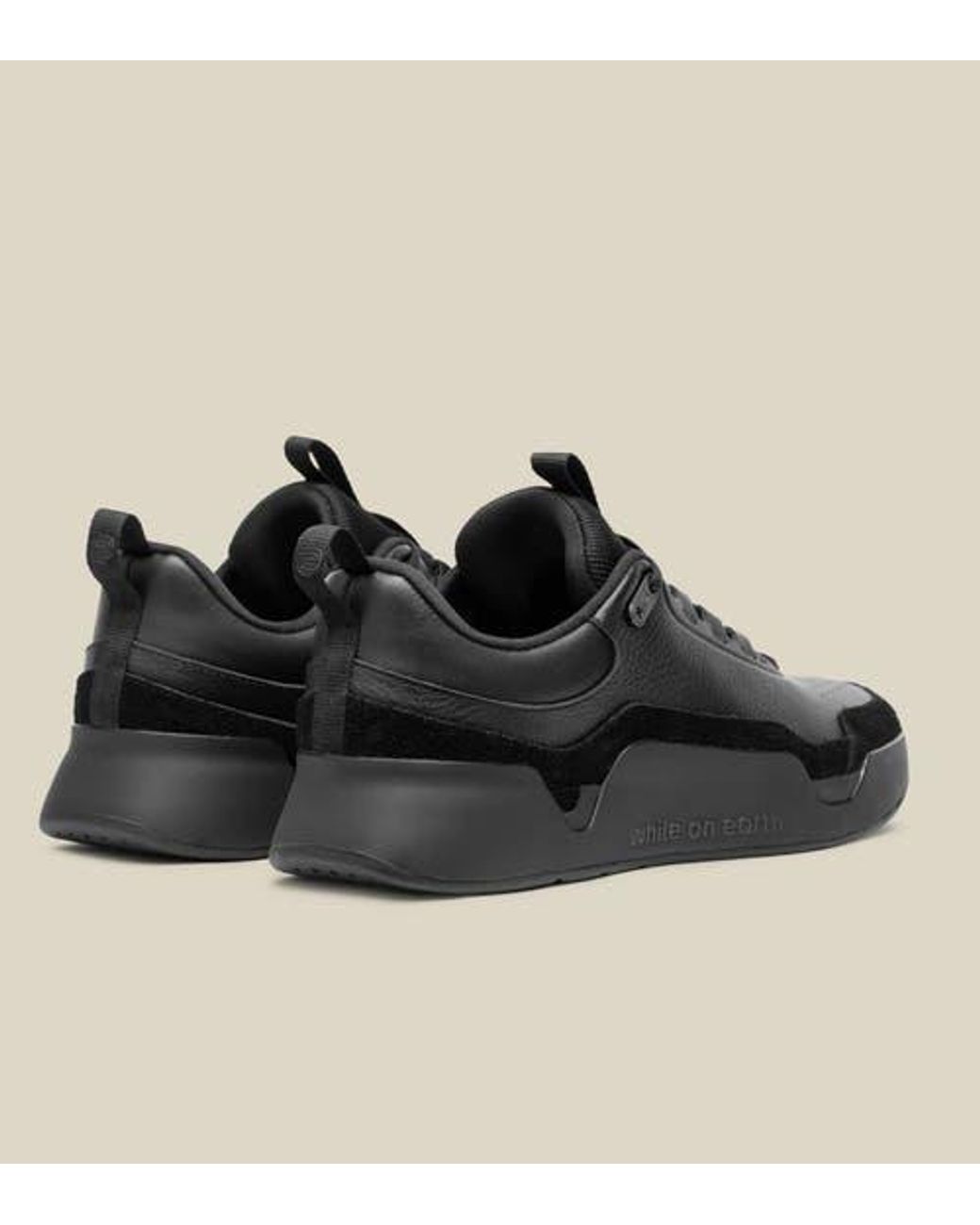while on earth™ Black Leather Trainer for men