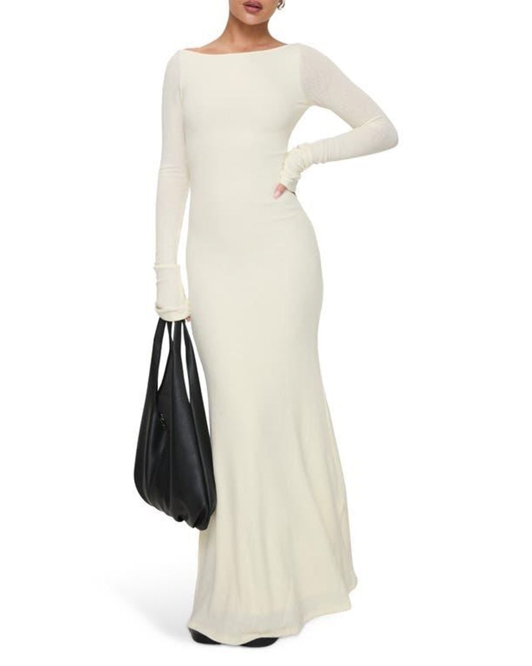 knee length dresses for ladies Lillie Long Sleeve Mini Dress White main image 1