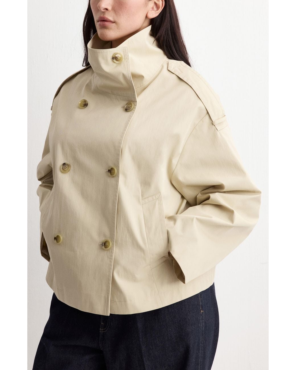 Mango Natural Crop Trench Jacket