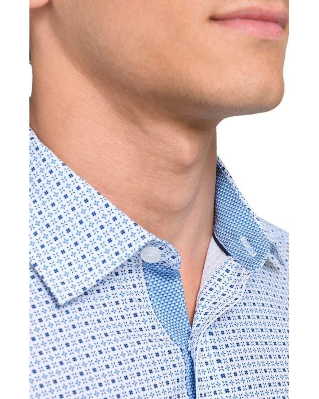 Con.struct Blue Dash Duo Woven Long Sleeve Basic for men