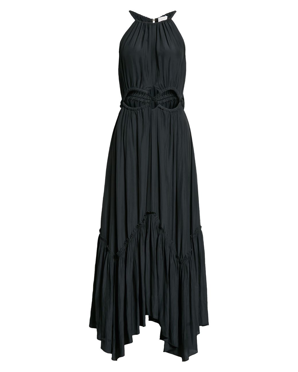 Ramy Brook Khloe Cutout Waist Maxi Dress In Black At Nordstrom Rack | Lyst