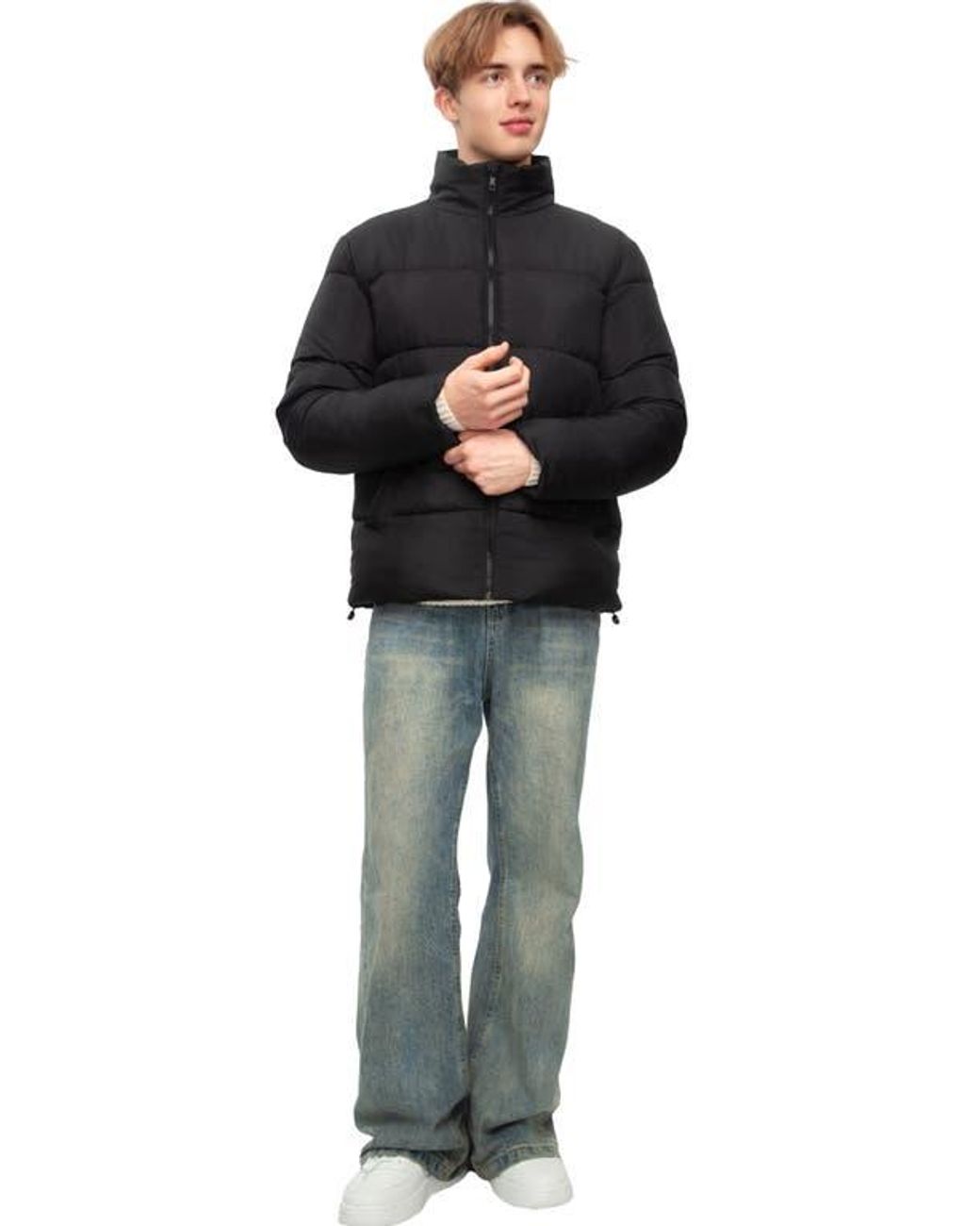 Rokka&Rolla Black Lightweight Modern Puffer Jacket for men