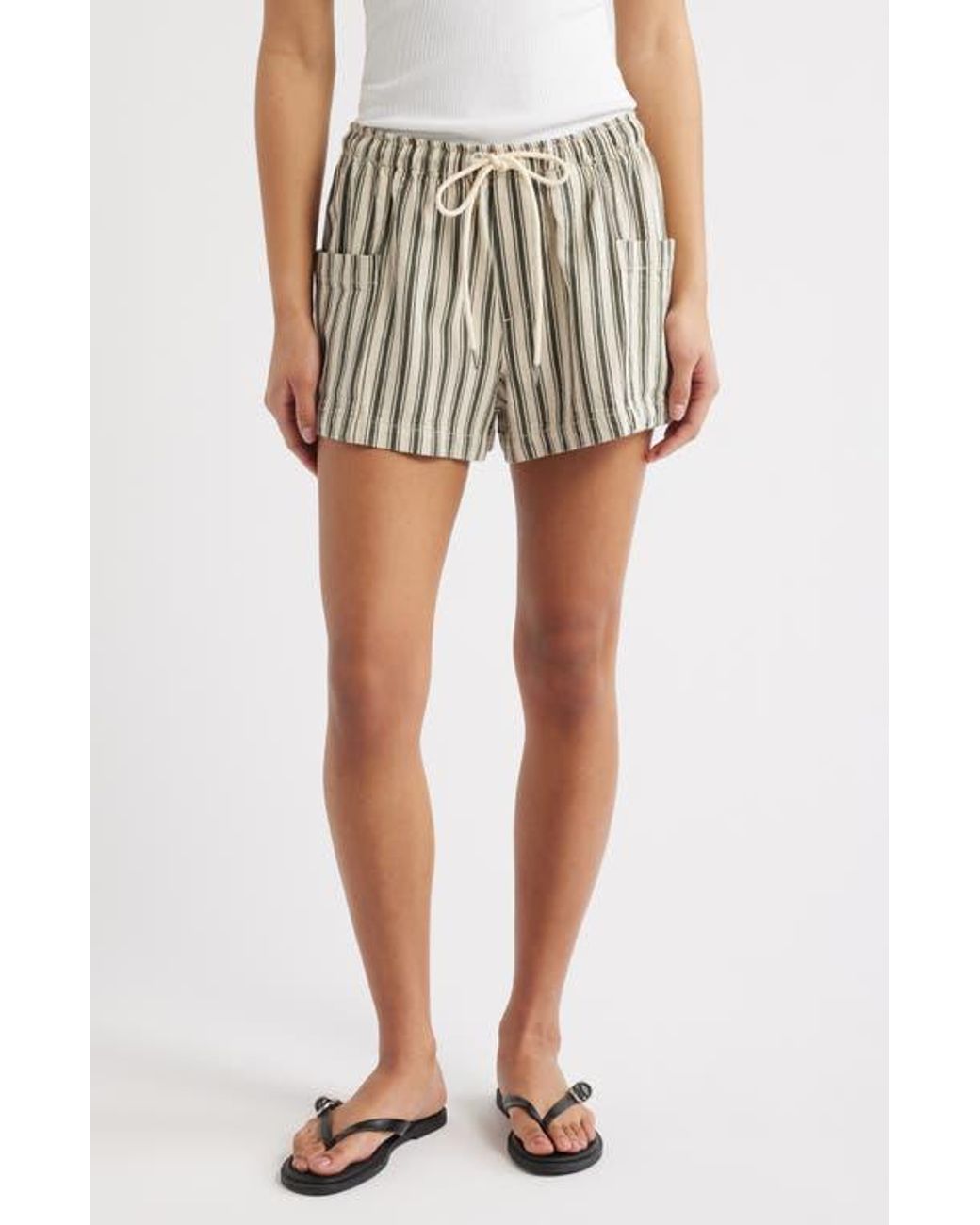 Rag & Bone Multicolor Emery Cotton Blend Drawstring Shorts