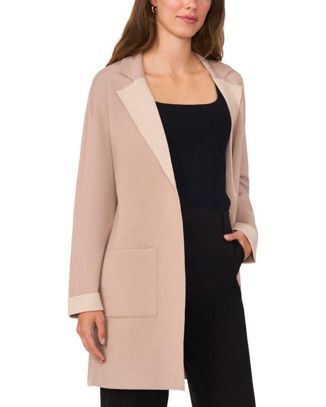 Halogen® Multicolor Open Front Coat