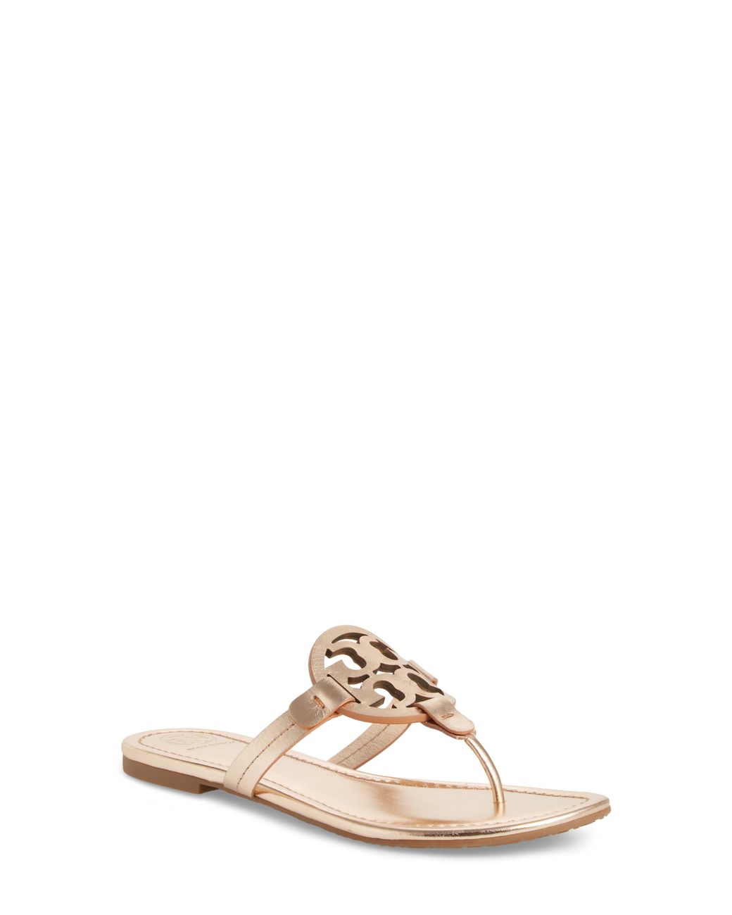 rose gold tory burch flip flops
