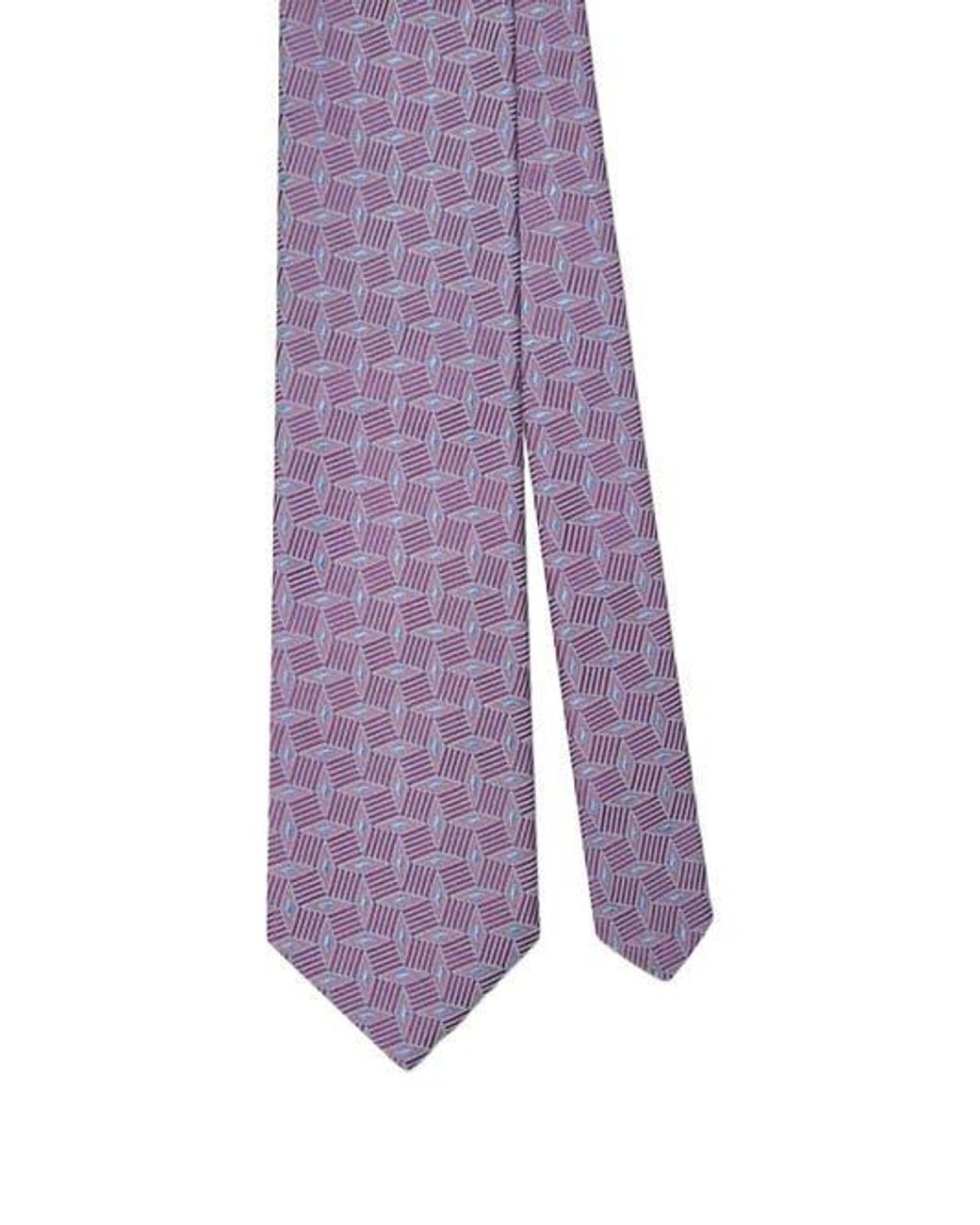 Robert Talbott Purple Robert Diamond Cube Necktie for men