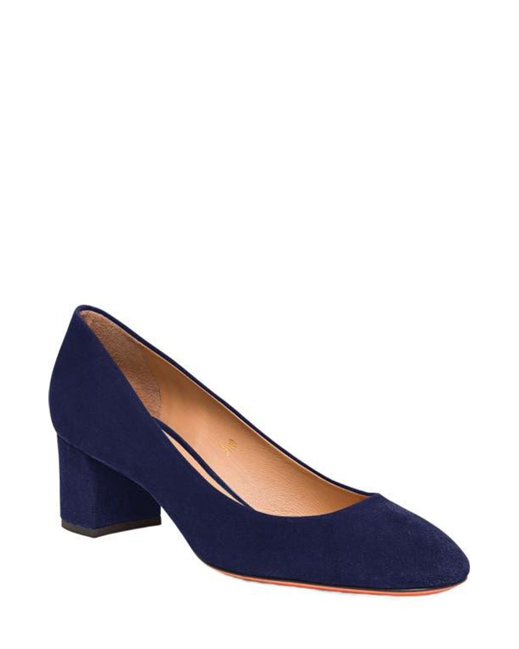 Santoni Blue Suede Low-Heel Pump