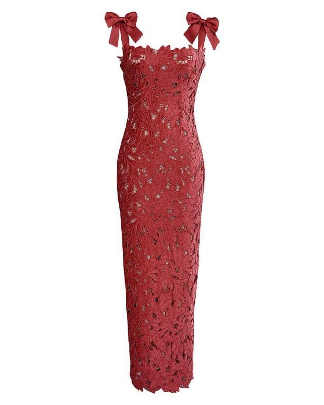chinese dress ladies Jluxlabel | Red Fairytale Ending Lace Maxi Dress | Size Xs main image 0
