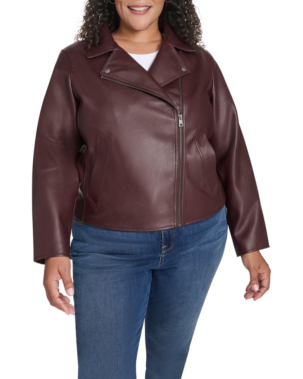 Levi's Red Plus Size Long Sleeve Moto Jacket