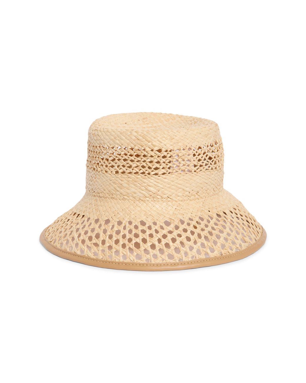 Vince Natural Open Weave Raffia Bucket Hat