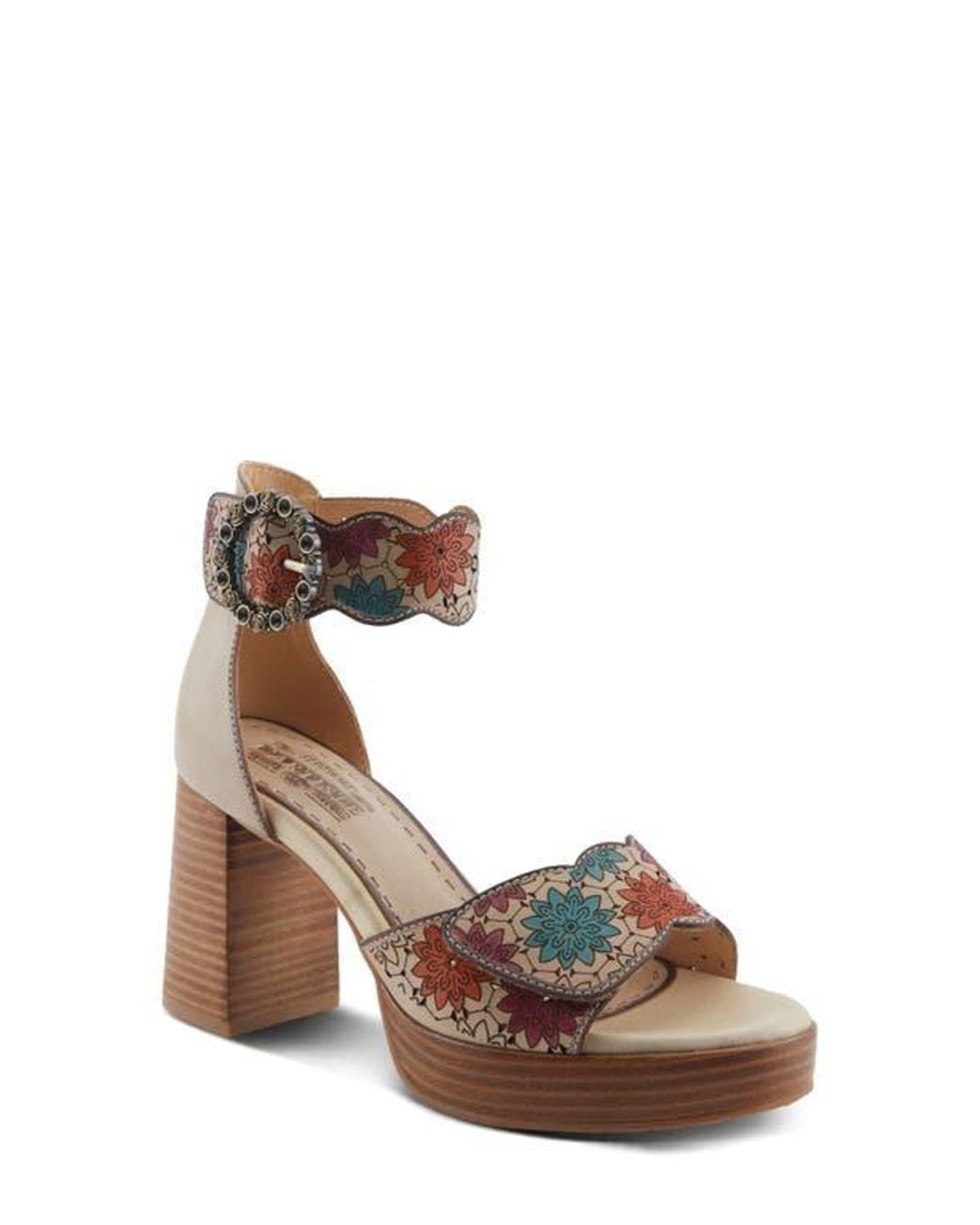 Spring Step Brown Bangles Ankle Strap Platform Sandal