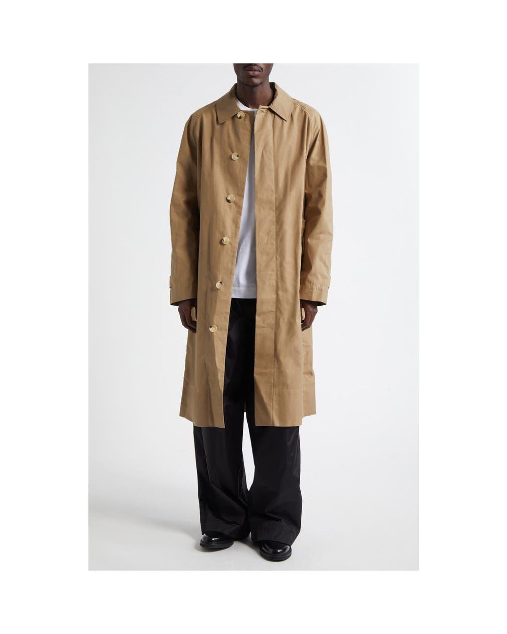 トレンチコート SIMONE ROCHA COTTON TRENCH COAT WITH DAISY EMBROIDERY Simone Rocha Daisy Embellished Car Coat in Natural for Men