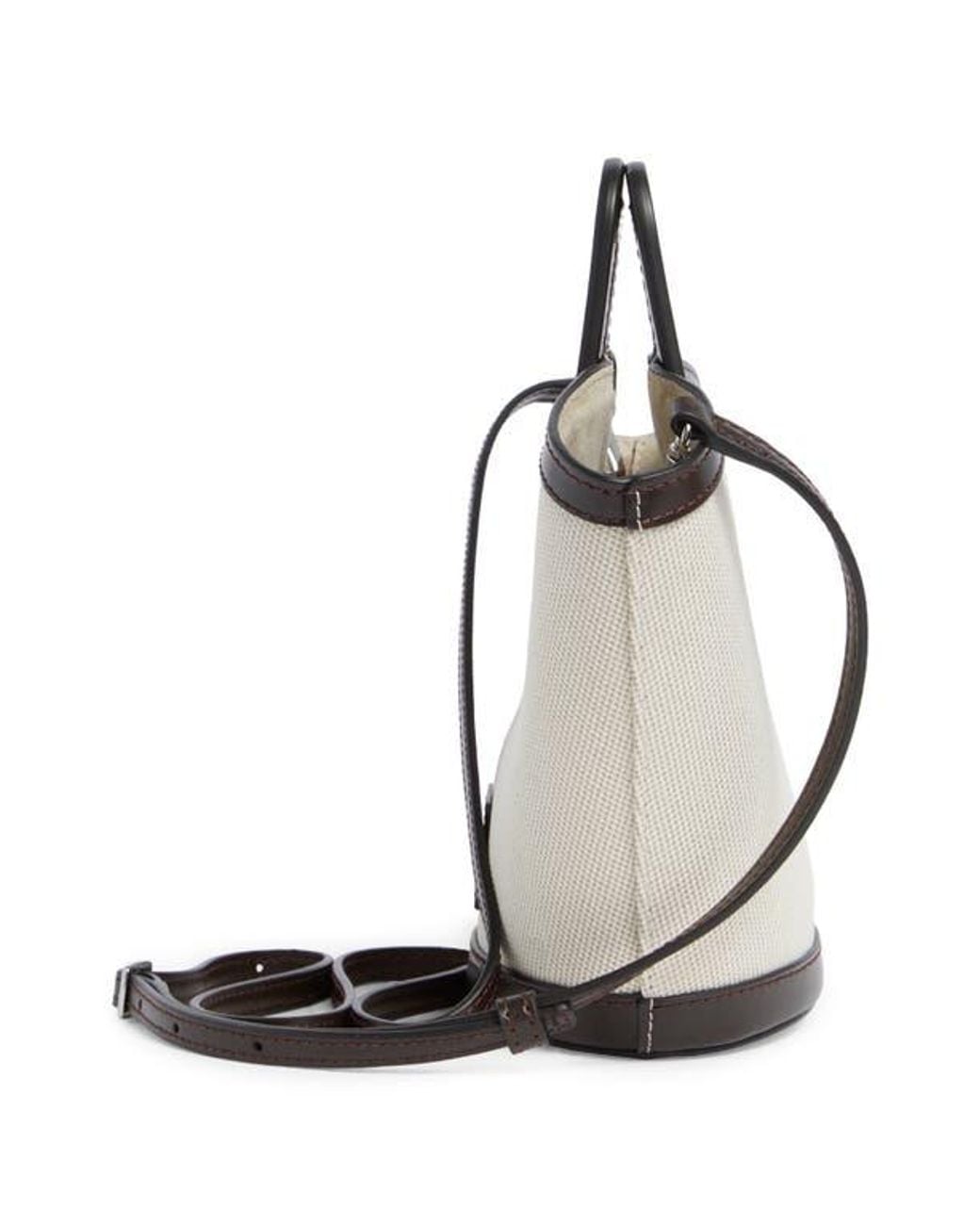 Staud Metallic Mini Shirley Canvas Bucket Bag