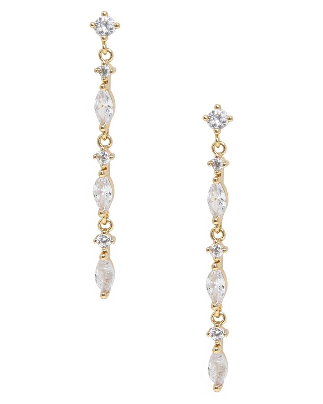 Ettika White Linear Drop Earrings