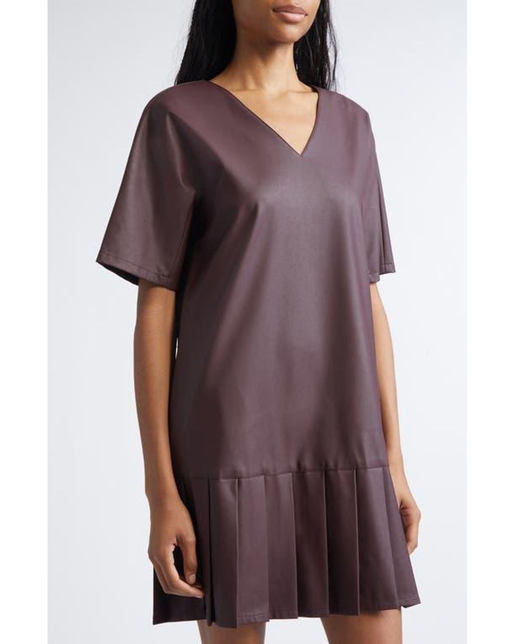 MM by Max Mara Hidesia Faux Leather Dress in Brown | Lyst