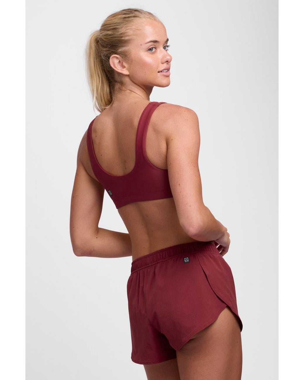JOLYN Red Lizzie Split Short