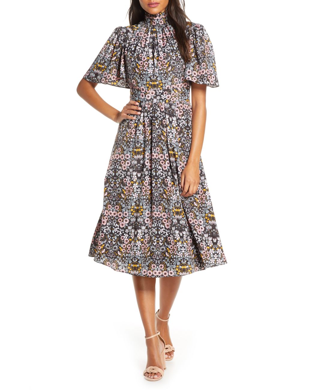 flutter sleeve a line dress
