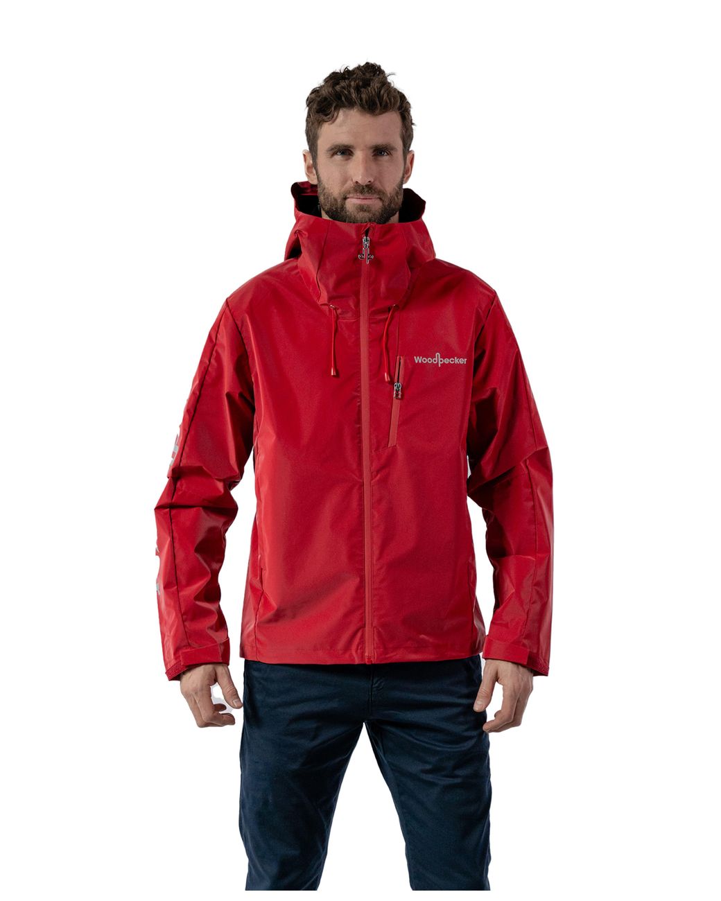 Woodpecker Red Wind Rain Shell Jacket for men