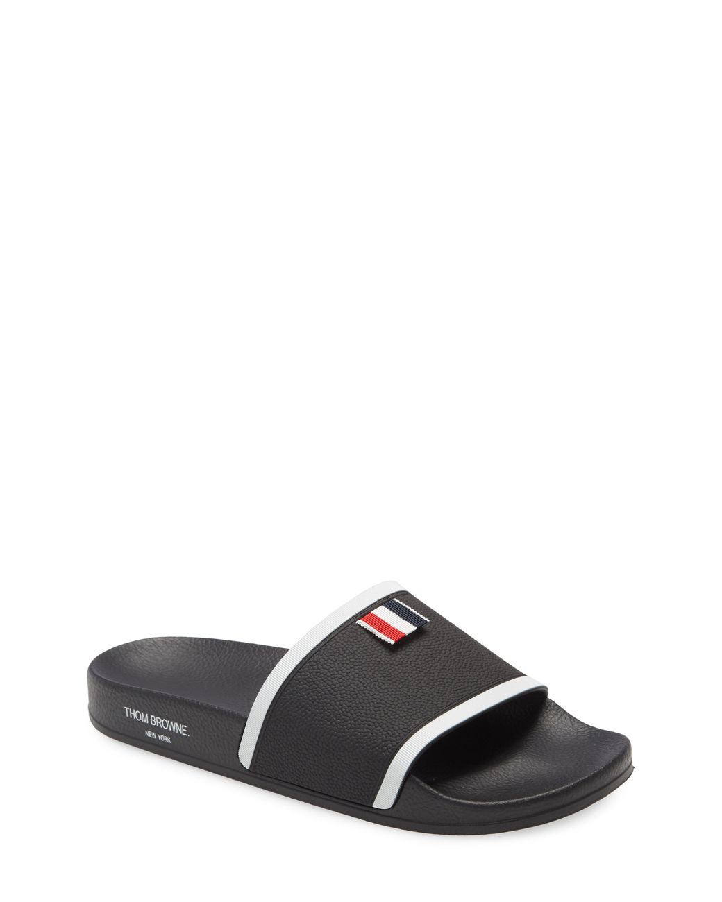 thom browne black flag pool slides
