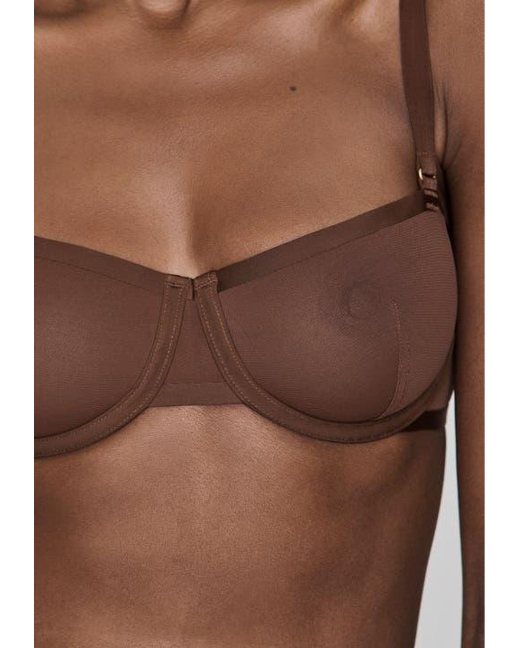 CUUP Brown The Balconette Mesh Underwire Bra
