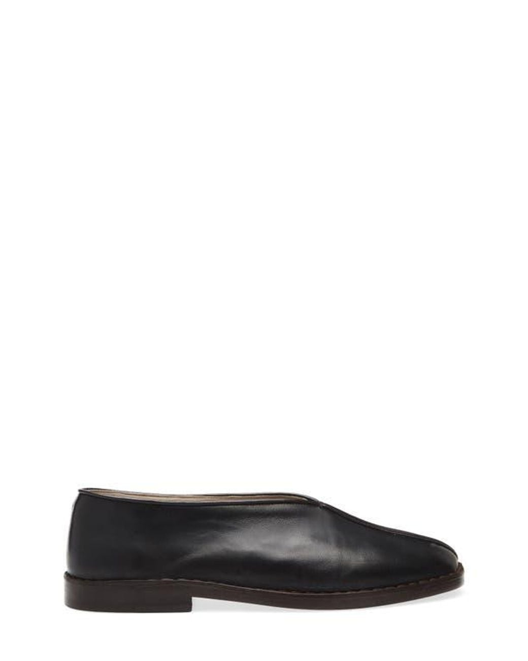 Lemaire Black Piped Leather Loafer for men