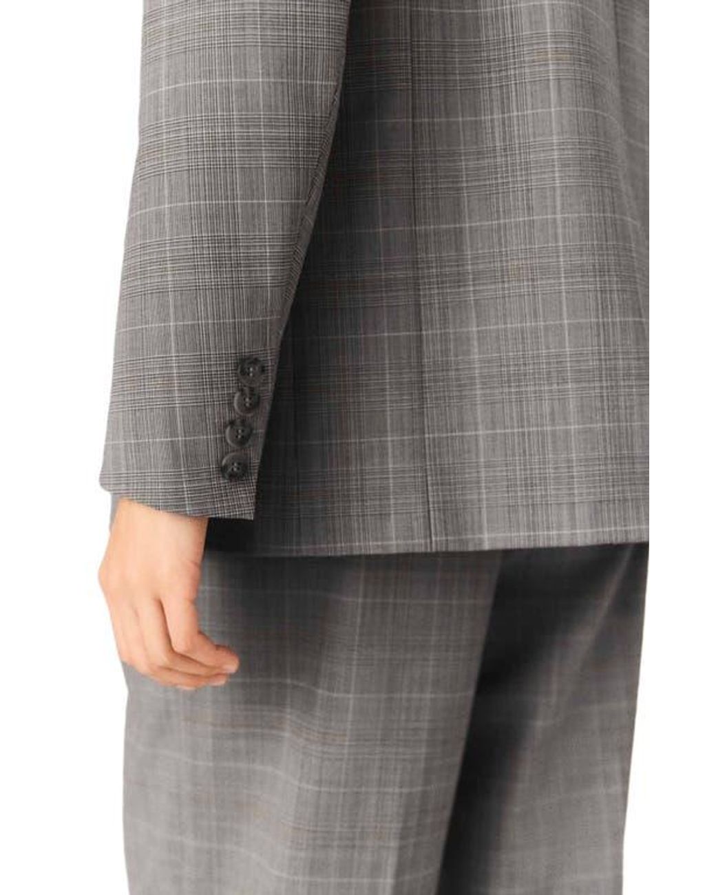 Maje Gray Checked Suit Jacket