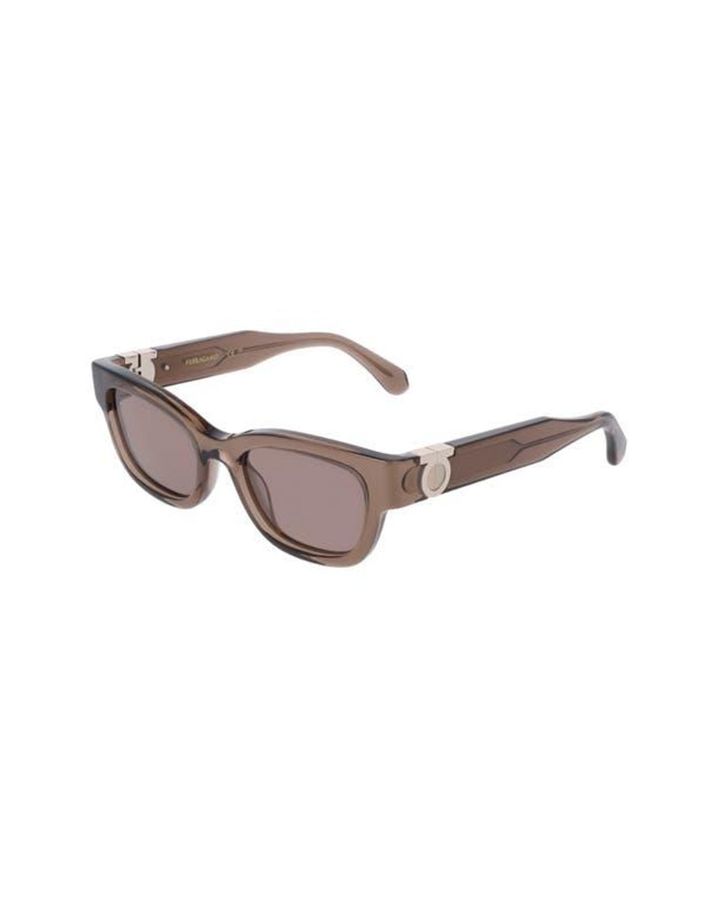 Ferragamo Gray 52Mm Modified Rectangular Sunglasses