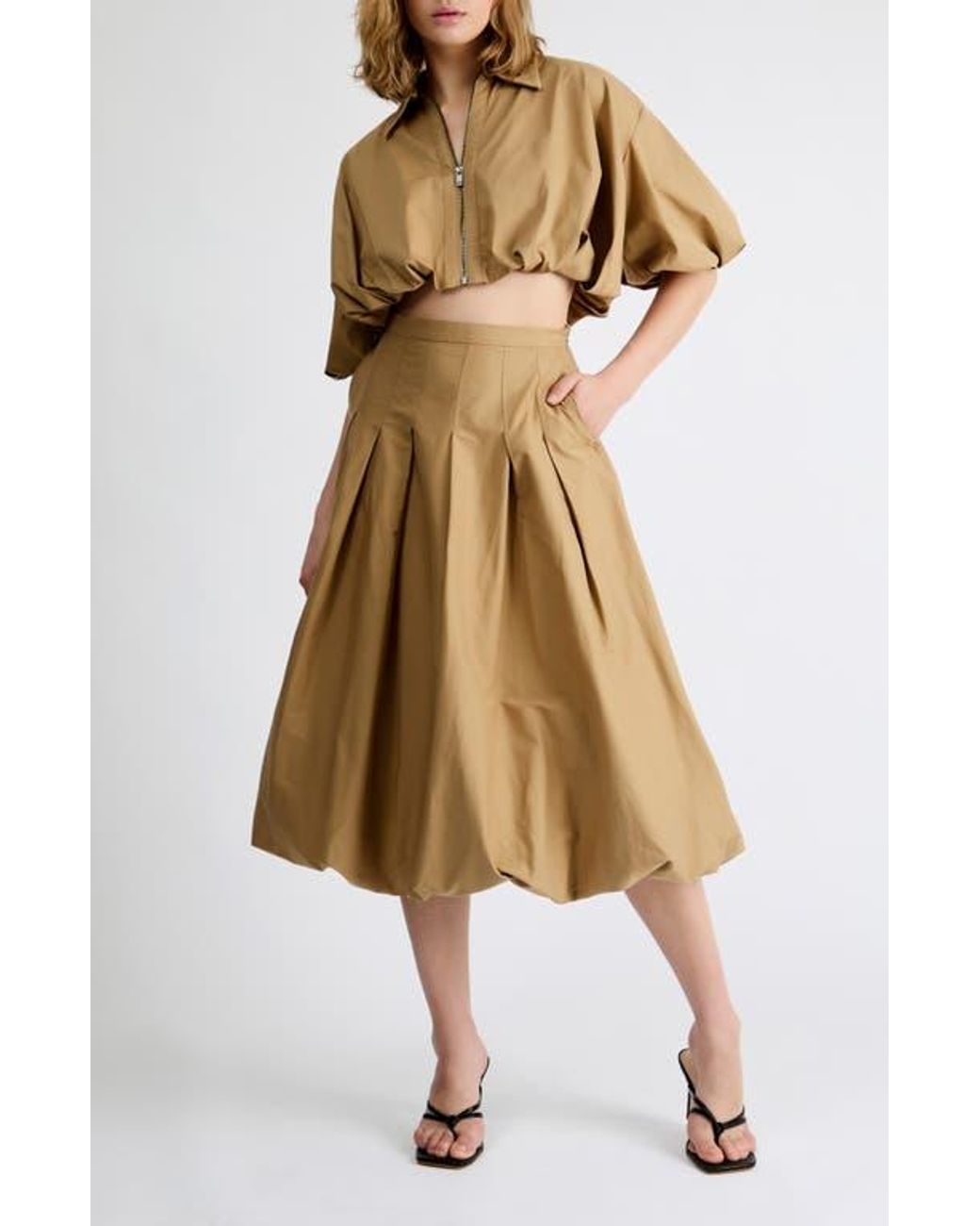 Extro & Vert Brown Indie Zip-Up Crop Top